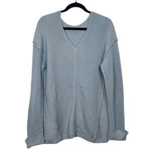 Gray Knit Oversized Textured Sweater Medium